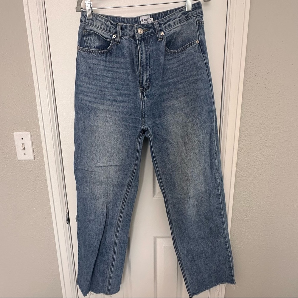 Princess Polly High Waisted Medium Wash Straight Leg Jean